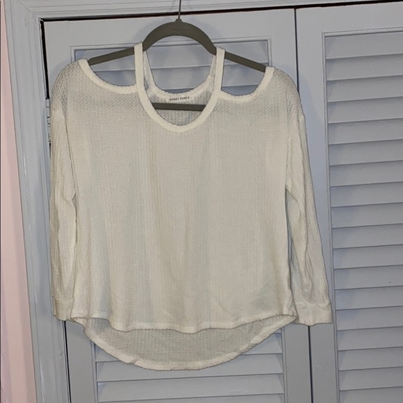 White shoulder less sweater. Medium - Picture 1 of 1